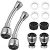ANBEEISS 4 Pz Prolunga Rubinetto Cucina, Prolunga per Rubinetto Cucina Bagno, Adattatore Prolunga Flessibile Girevole a 360°, Aeratore Rubinettos Cucinas + 4 Ugelli