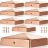 Tandefio 8 tappi per pali in rame massiccio da 10,2 x 10,2 cm, per recinzioni piramidali con vite per metallo, legno, cedro, recinzione, ponte, corridoi, cassette postali, copertura terminale