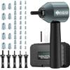 JiGiU Rivettatrice per Dadi Adattatore Professionale con M3-M8 5 Mandrini 40pcs Rivetti Dadi Accessori, Adattatore rivetti per Trapano/Ripararsi/Avvitatore a Batteria-con Custodia