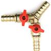 Vogueing Tool Connettore valvola a forma di Y, connettore per tubo flessibile a 3 vie, valvola a sfera per olio, acqua, gas, lega di zinco, 10 mm