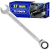 MONTERAL Generico Chiave a Cricchetto 17 mm 72 Denti - Chiave Inglese a Cricchetto Realizzato in Acciaio Legato CrV - MONTERAL