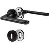 BEILEIOU Maniglie per porte interne Set di maniglie in acciaio inossidabile Moderno, pomello per porta d'ingresso e porte interne Serratura a cilindro BB-Buntbart Nero, ideale per la tua casa o