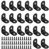 Glarks 20 Set Staffe a L Nere da 20 mm, Rinforzi Angolari ad Angolo Retto, Fissaggio a Cerniera per Legno, Sedia, Libreria, Tavola, Finestra, Mobili, Armadio (20 x 20 x 2 mm)