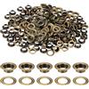 QUARKZMAN 200 Set Occhielli, 6mm Ottone Autoserranti Occhielli Metallici Con Rondelle Per Cinture, Scarpe, Abbigliamento, Nuclei Di Perline, Progetti Fai Da Te, Bronzo
