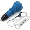 DingGreat Accessorio per rivetto cieco per avvitatrice a batteria o trapano, Rivetto dado elettrico Strumento rivetto Chiave senza filo Inserto adattatore adattatore Auto rivettato (Blu)