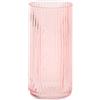 KAYLETIN Vaso in vetro a coste, vaso di vetro rosa per fiori, vasi da fiori per bouquet, vasi moderni a coste per soggiorno, camera da letto, tavolo da pranzo, ufficio, matrimonio, 20 cm
