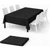 Linea Macarena Tovaglia Monouso 150x240cm in TNT Effetto Tessuto - Impermeabile e Antistrappo - Contatto Alimentare - Ideale per Feste Compleanni e Buffet - Made in Italy - 1 Pezzo in Blister - Colore (Nero)