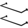 ML DESIGN modern living ML-Design Set di 2 Appendiabiti Porta Asciugamani Attacco a Parete 90x30 cm in Acciaio Nero per Bagno Cucina Soggiorno Balcone Camera da Letto Porta Salviette da Muro Salvaspazio Peso Supportato 50 kg