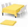 Linea Macarena Tovaglia Monouso 150x240cm in TNT Effetto Tessuto - Impermeabile e Antistrappo - Contatto Alimentare - Ideale per Feste Compleanni e Buffet - Made in Italy - 1 Pezzo in Blister - Colore (Giallo)