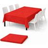 Linea Macarena Tovaglia Monouso 150x240cm in TNT Effetto Tessuto - Impermeabile e Antistrappo - Contatto Alimentare - Ideale per Feste Compleanni e Buffet - Made in Italy - 1 Pezzo in Blister - Colore (Rosso)