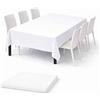 Linea Macarena Tovaglia Monouso 150x240cm in TNT Effetto Tessuto - Impermeabile e Antistrappo - Contatto Alimentare - Ideale per Feste Compleanni e Buffet - Made in Italy - 1 Pezzo in Blister - Colore (Bianco)
