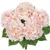 Hollyone Mazzo di ortensie rosa pallido artificiali, grande bouquet di ortensie finte in seta sintetica per decorazione della casa, composizione floreale, matrimonio, bouquet di fiori, decorazioni per