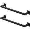 ML DESIGN modern living ML-Design Set di 2 Appendiabiti Porta Asciugamani Attacco a Parete 60x12 cm in Acciaio Nero per Bagno Cucina Soggiorno Balcone Camera da Letto Porta Salviette da Muro Salvaspazio Peso Supportato 50 kg