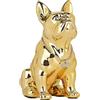 XYQXYQ Scultura di bulldog francese in metallo colorato seduto in resina per la casa, scultura di bulldog francese per l'esterno (22,9 cm, dorato)