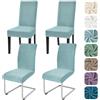 Alishomtll Set di 4 coprisedie elasticizzati in velluto, per sedia basculante, per cucina, ristorante, hotel, banchetti per matrimoni (grigio-blu, 4 pezzi)