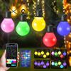 Jradse Ghirlanda di luci LED per esterni, 33 m, impermeabile, con 50 lampadine infrangibili, per giardino, portico, cortile posteriore