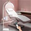 CGBE Lampada per Extension Ciglia Professionale: Dimmerabile LED Lampada Lashmaker Mezza Luna con Porta Cellulare - Testa Rotabile a 360° - Altezza Regolabili Lampada da Terra per Estetista - Bianco
