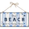 CREATCABIN Targa decorativa in legno con scritta Beach Happy Place, decorazione per la casa, da appendere alla parete, per cortile, ufficio, casa, cucina, porta d'ingresso, patio, 30,5 x 15,2 cm