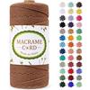 LEREATI Corda Macrame 2mm x 200m, Filo Macrame Cordoncino Cotone Naturale Spago Colorato, Cordino per Borse Uncinetto, Arazzo da Parete, Fai da Te Artigianato, Decorazioni (Caramello)