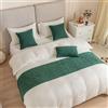 Morbuy Runner Letto Matrimoniale, Reversibile Corridore Letto, Morbido Confortevole Sciarpa e Federa da Letto, Modern Alberghi Scarf Runner Decorazione (45x240 cm (corridori da Letto),Verde)
