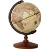 ZHZXBDGQ Mappamondo antico con base in legno, mappamondo decorativo vintage da scrivania