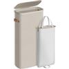 SONGMICS Cesto Portabiancheria, Porta Biancheria Sporca da 65 L, Montaggio Facile, con Coperchio Maniglie, Sacco Interno Rimovibile, 39 x 22 x 75 cm, Beige Cappuccino LCB810LH01