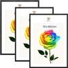MG Design Set da 3 cornici portafoto 70 x 100 cm - Cornici in legno Nero con vetri acrilici infrangibili, verticale e orizzontale con fissaggio a parete rinforzato