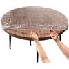 Srvauyea Tovaglia Trasparente Rotonda, Tovaglia Plastica Trasparente 90-110CM, Tovaglia Antimacchia Rotonda con Fascia Elastica, Tovaglia Plastificata Impermeabile per Interni ed Esterni