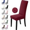 BalladHome Coprisedie con Schienale 4 Pezzi Fodere per Sedia Coprisedia Elasticizzato Jacquard Misura Universale Lavabile Estraibile Coprisedia per Feste, Hotel, Ristorante(4 Pezzi, Bordeaux)-L
