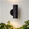 Lightbox Faretto da parete per esterni LED con protezione antipioggia in vetro e luce up/down - altezza 17 cm - lampada da parete per esterni a 2 fiamme - IP44 - ideale per pareti di casa, giardino,
