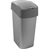 Curver 186181 - Bidone pattumiera Flip 50 L, Colore: Grigio
