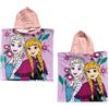 CARTOON Poncho Mare Bambina Frozen 50x100 cm Accappatoio Microfibra 100% Poliestere Asciugatura Rapida Telo Poncho con Cappuccio Elsa e Anna Idea Regalo Disney