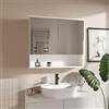 HAJDUK FURNITURE Mobile Bagno Sospeso 78x70 cm Bianco - Armadietto a Specchio da Bagno con 2 Ante Specchiate, Ripiani Interni e Apertura Senza Maniglie