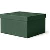ilo - Scatola per Armadio Rigida con Coperchio cm 45x40 H.25 - Contenitore Portaoggetti Decorativo - Rivestimento in Tessuto Tecnico Verde - Riciclabile e Prodotto in Italia