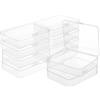 BENECREAT Scatola Contenitore per Perline In Plastica Da 10 confezione, Scatola Portaoggetti Rettangolare Da 12.5x10x3.2 cm, Custodia Antipolvere con Coperchio Incernierato per Carte, Perline