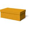 ilo - Scatola per Armadio Rigida con Coperchio cm 45x25 H.16 - Contenitore Portaoggetti Decorativo - Rivestimento in Tessuto Tecnico Giallo - Riciclabile e Prodotto in Italia