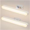 Yafido Lampada Ricaricabile USB Magnetica Luci da Specchio Luce da LED Bagno senza Fili per Truccarsi 4000mAh Batteria Lampade Parete Trucco senza Fori IRC87 Bianco Caldo Naturale Freddo Toeletta 2pc