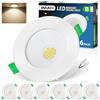 QOJUX Faretti LED da Incasso per Cartongesso Luce Neutro 4000K,5W 800LM Luci da Soffitto Interno Ultra Piatti 230V IP44 Bagno - Classe Energetica B, Foro Ø68-80mm, Non Dimmerabili, Set di 6
