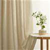 Topfinel Tenda in Lino Beige Naturale 140x225 cm, Tenda Trasparente in Lino e Cotone con Occhielli, 2 Pezzi, per Soggiorno, Camera da Letto, Cucina, Decorazione Moderna per Finestre