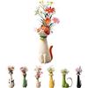 Generic Vaso stravagante fatto a mano a forma di gatto, stravagante vaso in ceramica a forma di gatto, grazioso vaso per fiori o piante grasse, decorativo per casa e ufficio, scrivania, regalo unico per gatto