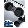 ASZSK Portabicchieri per Console Centrale in Silicone per Tesla Model 3 e Model Y 2021-2024, Portabottiglie Inserto per Auto con Mini Scatola di Stoccaggio, Accessori Interni per Modello 3/Y, Nero