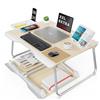 SAIJI Tavolo, SAIJI vassoio per computer portatile, grande scrivania, con leggio, cassetto, supporto per telefono, poggiapolsi pieghevole, vassoio per computer portatile, per imparare, woking, mangiare,