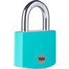 Yale Lucchetto in alluminio YE3B/32/116/1/TE verde acqua, corpo 32mm, arco in acciaio, 3 chiavi