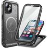 Cozycase Cover TOP Antiurto IP68 Impermeabile Per iPhone 14 Per Magsafe Militare Resistente 360 Integrale Subacquea Antipolvere Rugged Custodia Magnetica Doppia Waterproof Case Per iPhone 14, Nero/M