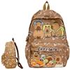 YskerrigToy Capybara Zaino per Bambini, Cartoni Animati Scuola Zainetto Casual Leggero Elementare Borsa Zainos, Cinghie Regolabili Grande Capacità Zaino per Laptop Regalo, Custodia per Libri -Chiaki