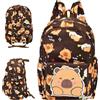 YskerrigToy Capybara Zaino per Bambini, Cartoni Animati Scuola Zainetto Casual Leggero Elementare Borsa Zainos, Cinghie Regolabili Grande Capacità Zaino per Laptop Regalo, Custodia per Libri -Marrone