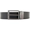 Emporio Armani Cintura Reversibile in Pelle Nera/Grigia da Uomo, Altezza 3,5 cm, Regolabile