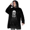 Get Trend Disney The Mandalorian Felpa Gigante Coperta con Cappuccio Pile Plaid Baby Yoda (Nero)