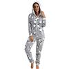 Eauptffy Pigiama Donna Tuta Intera Con Apertura, Pigiama Inverno, Monopezzo Flanella Tutine Sleepwear Romper Casa Tempo Libero Flanella Family Estetici Comodi Baggy Ispessito