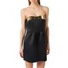 ELISABETTA FRANCHI MINI ABITO IN DUCHESSE CON COPPE GIOIELLO - AB94962E2 - nero